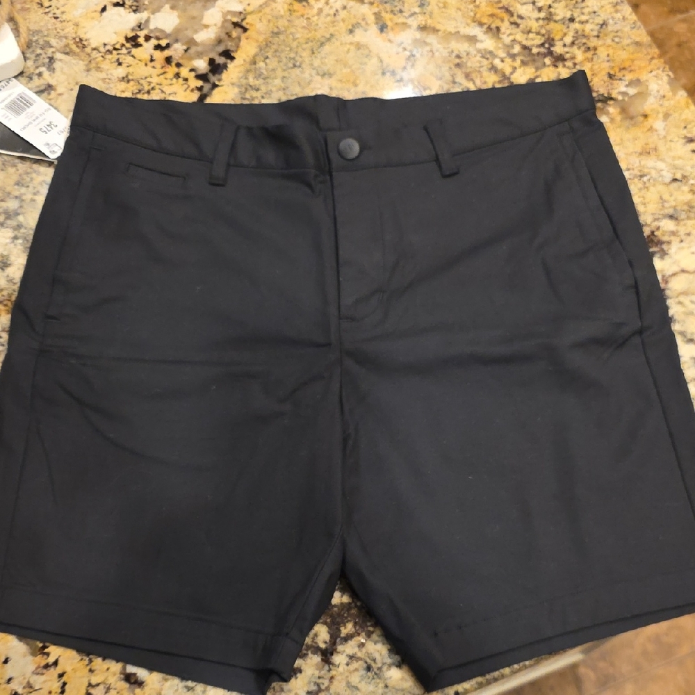 adidas Men's Black Flat Front Shorts